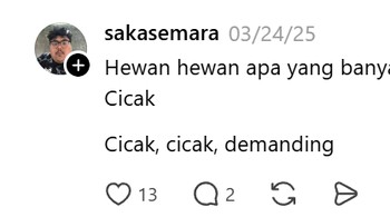 Cicak banyak maunya. Foto: sakasemara via Threads