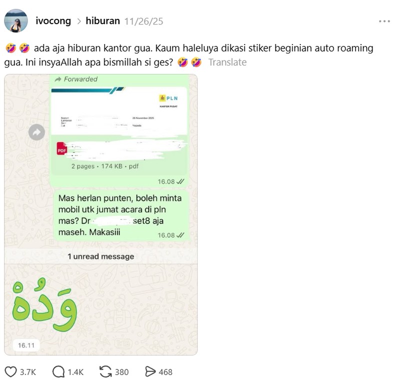 Banyak yang bilang warga Threads itu baik-baik dan kocak banget. Kayak begini nih contohnya.