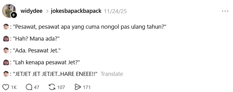 Banyak yang bilang warga Threads itu baik-baik dan kocak banget. Kayak begini nih contohnya.