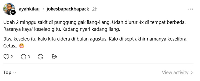 Banyak yang bilang warga Threads itu baik-baik dan kocak banget. Kayak begini nih contohnya.