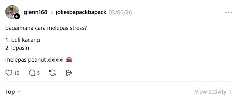 Banyak yang bilang warga Threads itu baik-baik dan kocak banget. Kayak begini nih contohnya.