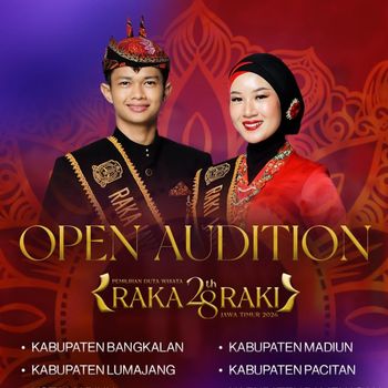 Poster Audisi Raka Raki Pembukaan audisi duta wisata Jawa Timur