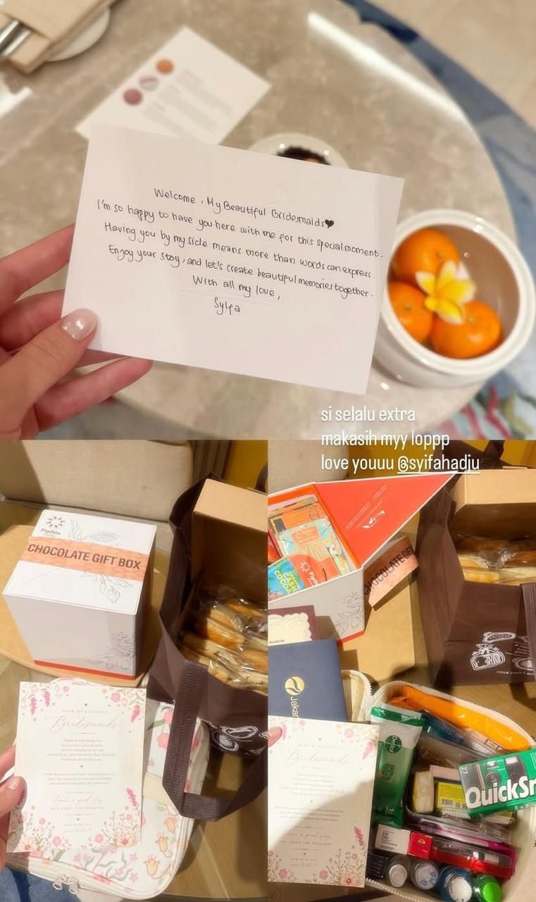 Welcome gift Welcome gift bridesmaids Syifa Hadju