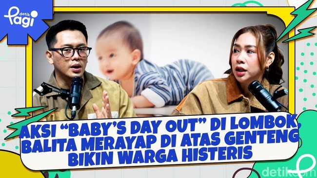Video: Aksi Babys Day Out di Lombok, Balita Merayap di Atas Genteng Bikin Warga Histeris