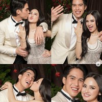 El tampil tak kalah memukau dengan rambut yang ditata sleek ke belakang dengan hasil rapi dan mengilap, memperkuat aura gentleman. Foto: Instagram/@thebridedept