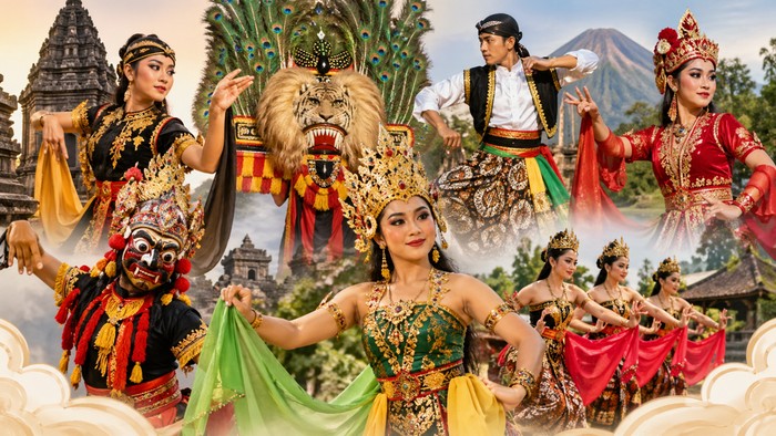 Ilustrasi tari khas Jawa Timur yang menjadi WBTB Nasional.