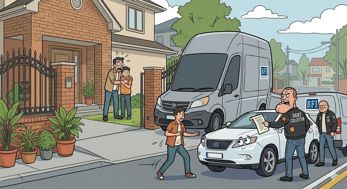 Ilustrasi upaya tarik paksa mobil Lexus Rp 1,3 M yang dibeli tunai oleh debt collector (DC) dari BFI Finance.