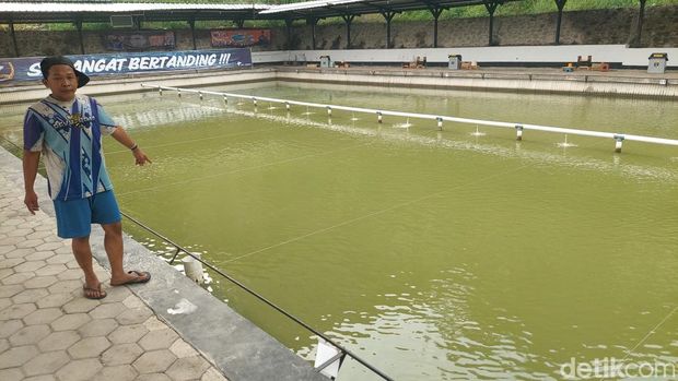 Lokasi kemunculan buaya di kolam pemancingan Kota Cimahi