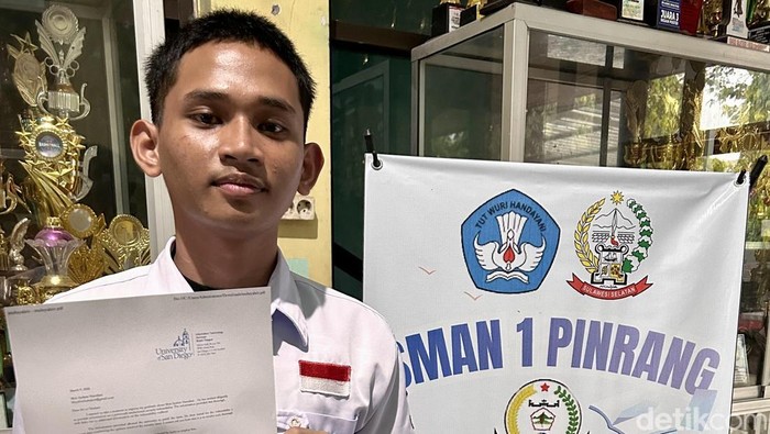 Siswa SMAN 1 Kabupaten Pinrang, Muhammad Syahrir Hamdani.