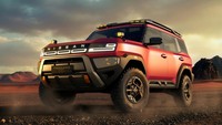 Belum banyak spesifikasi yang diungkap oleh Nissan. Dari foto rilis terlihat Nissan Terrano PHEV Concept ini punya proporsi yang kekar, ground clearance yang tinggi, lengkungan roda (wheel arch) yang tebal, dan body cladding berwarna hitam. Foto: Dok. Nissan