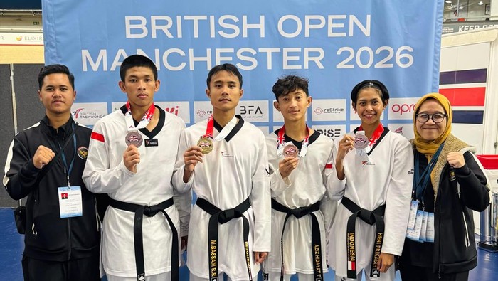 Tim Pelatnas Taekwondo Indonesia mencuri perhatian di Eropa. Tampil di British Taekwondo International Open 2026 level G1, Merah Putih membawa pulang empat medali dari Manchester, Inggris.