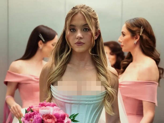 Detail gaun pernikahan Sydney Sweeney di Euphoria Season 3.