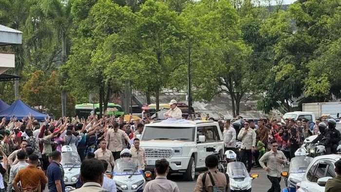 Prabowo tiba di Banyumas (Eva/detikcom)