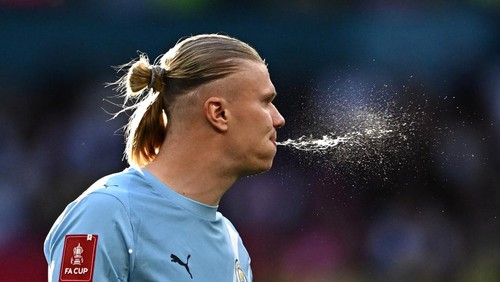 Soccer Football - FA Cup - Semi Final - Manchester City v Southampton - Wembley Stadium, London, Britain - April 25, 2026 Manchester Citys Erling Haaland during the match REUTERS/Dylan Martinez