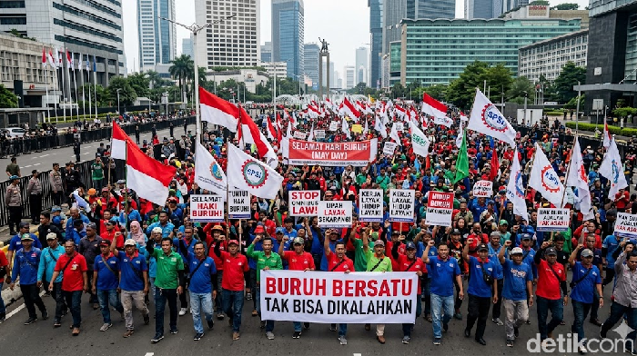 Ilustrasi May Day atau Hari Buruh.