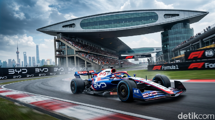 Ilustrasi Mobil F1 BYD.