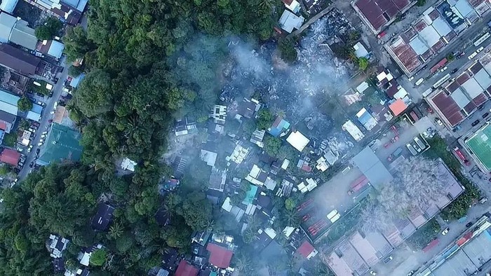 Kebakaran di distrik Sandakan, Sabah, Malaysia (AFP)