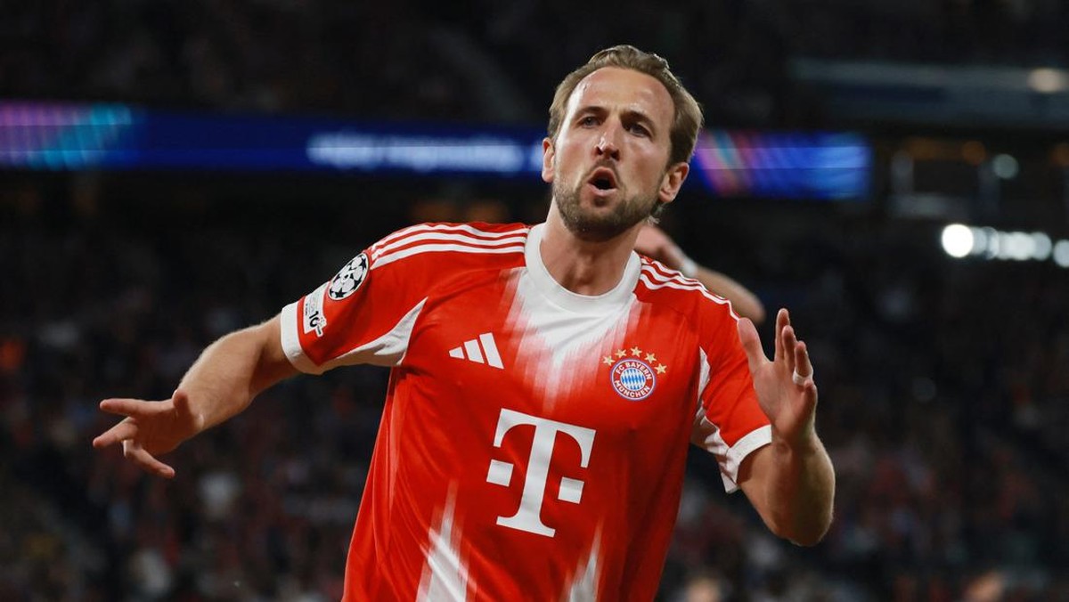 Harry Kane (Bayern Munich) meneruskan ketajamannya di musim ini. Foto: REUTERS/Stephanie Lecocq