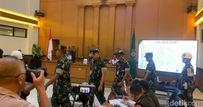 Tampang 4 Tentara Penyiram Air Keras ke Andrie Yunus Jalani Sidang Perdana (Tim detikcom)