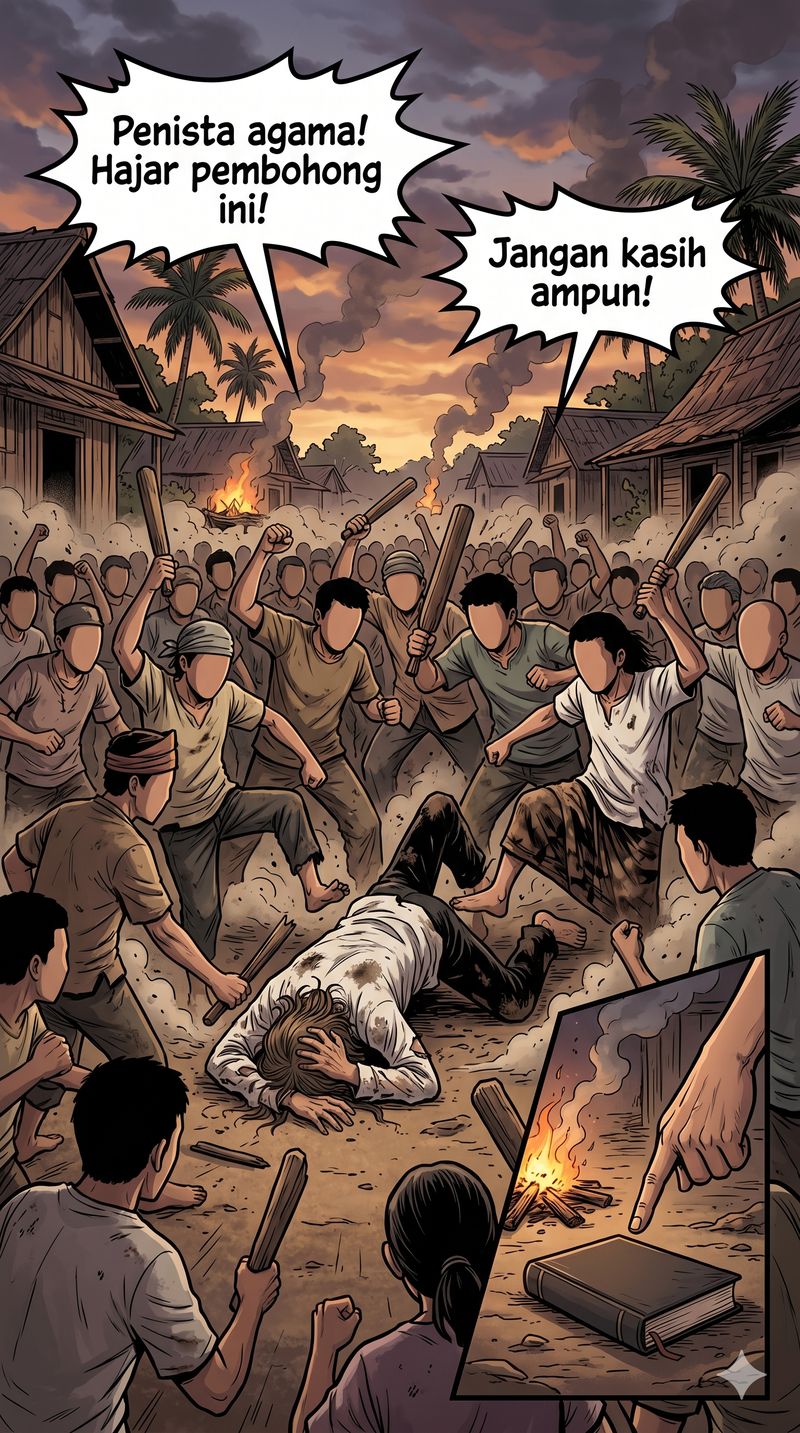 Ilustrasi Komik Ajaran Sesat di Sukabumi