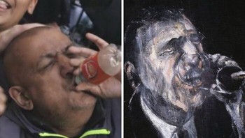 Pria Sedang Minum, Karya Francis Bacon, 1955 (Terbalik) Foto: Boredpanda