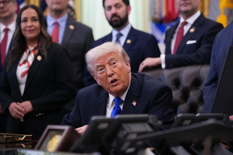 WASHINGTON, DC - APRIL 30: U.S. President Donald Trump speaks during an executive order signing in the Oval Office of the White House on April 30, 2026 in Washington, DC. President Trump signed multiple executive orders including one to expand retirement account access for workers. (Photo by Andrew Harnik/Getty Images)