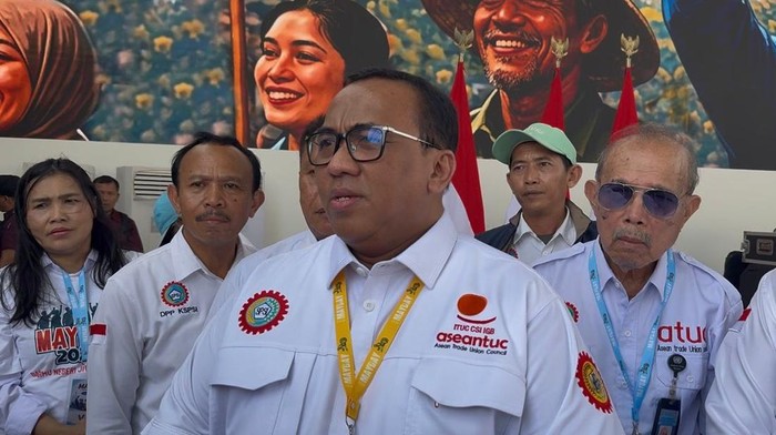 Presiden KSPSI Andi Gani Nena Wea (Ondang/detikcom)