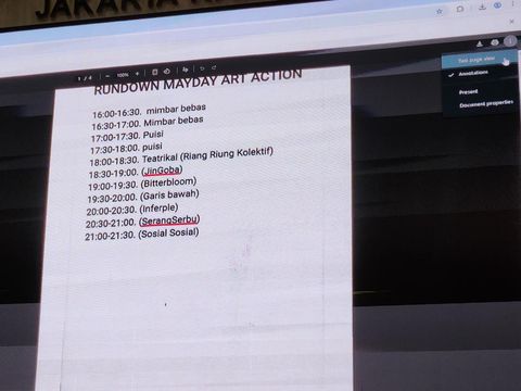 Rundown dan peta penyerangan yang diamankan dari 101 orang diduga mau bikin ricuh May Day di Jakarta (Adrial/detikcom)