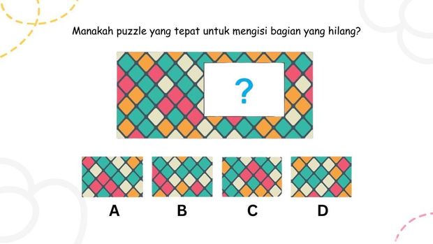Temukan Puzzle yang Hilang, Awas Terkecoh Susunan Pola dan Warna