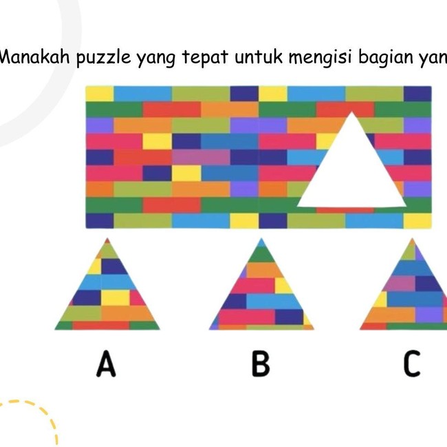 Temukan Puzzle yang Hilang, Awas Terkecoh Susunan Pola dan Warna