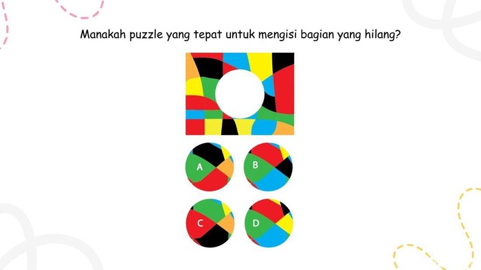 Temukan Puzzle yang Hilang, Awas Terkecoh Susunan Pola dan Warna