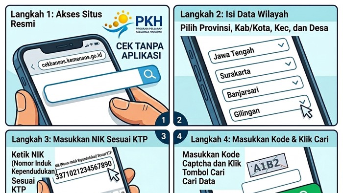 Cara Cek Bansos PKH Lewat HP Tanpa Aplikasi