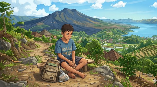 Ilustrasi anak putus sekolah. (Gemini AI)