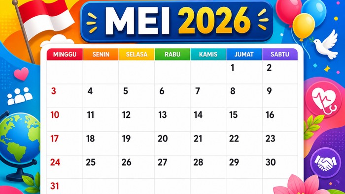 Kalender Mei 2026.