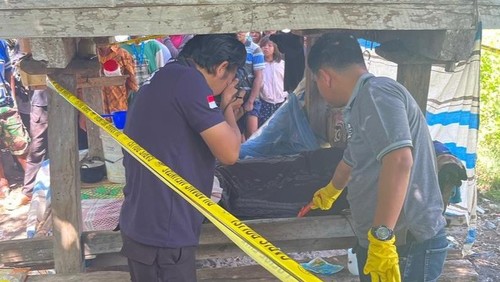 Polisi olah TKP di lokasi penemuan jasad Sunardin di Dusun Wonto, Desa Kananta, Kecamatan Soromandi, Kabupaten Bima, NTB pada Sabtu (2/5/2026). (Dok. Polsek Soromandi)