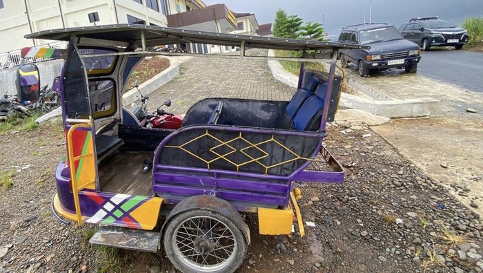 Becak yang digunakan unuk menyelundupkan ganja di Tapsel. (Dok Polres Tapsel)