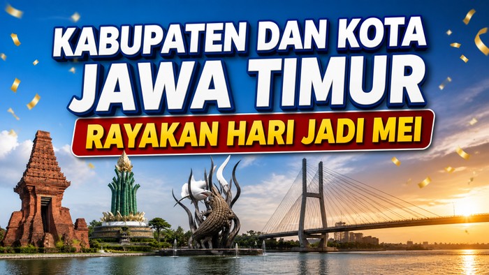 Kabupaten dan kota di Jawa Timur yang merayakan hari jadi di bulan Mei.