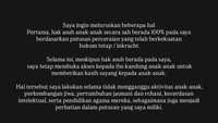 Dilihat dari unggahannya, Minggu (3/5/2026), influencer asal Korea Selatan itu langsung mengultimatum mantan istrinya itu. Dia membuat tulisan panjang untuk meluruskan beberapa hal, termasuk soal hak asuh anak, dan membebaskan Jule bersama dengan ketiga anak mereka. Foto: Instagram @daehoon_na