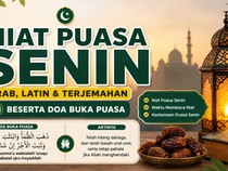 Niat Puasa Senin Arab Latin Beserta Doa Buka Dzahaba