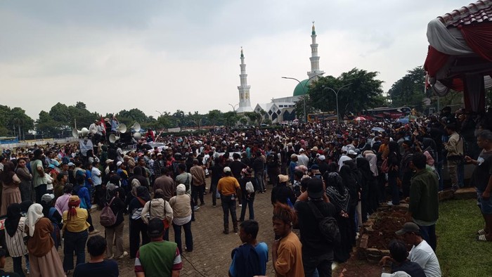 Demonstrasi di Kantor Bupati Bogor (Rizky/detikcom)