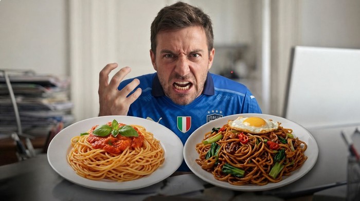 Ilustrasi spaghetti Italia