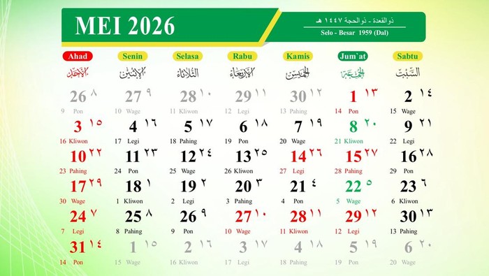 Kalender Mei 2026