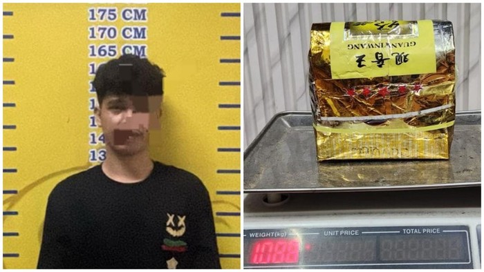 Bandar sabu di Sumsel saat diamankan polisi berserta barang bukti 1 kilogram sabu