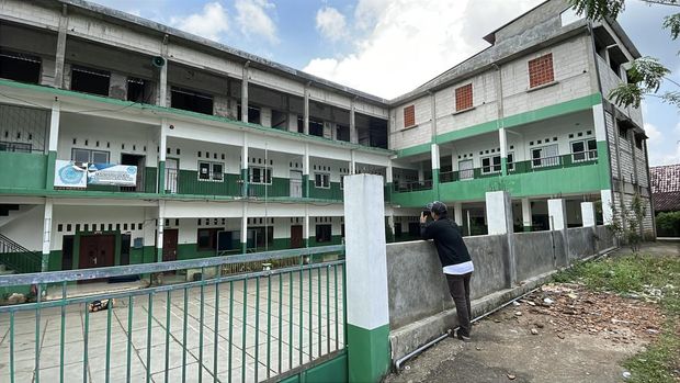 Suasana di depan ponpes Ndolo Kusumo Kecamatan Tlogowungu Kabupaten Pati, Selasa (5/4/2026). (Dok. Detikcom/Dian Utoro Aji)