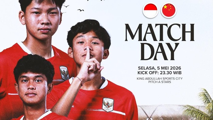 Link live streaming Timnas Indonesia U-17 Vs China U-17 di Piala Asia U-17 2026.
