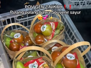 Viral Souvenir Nikah Gen Z: Pulang Kondangan Bawa Paket Sayur Siap Masak