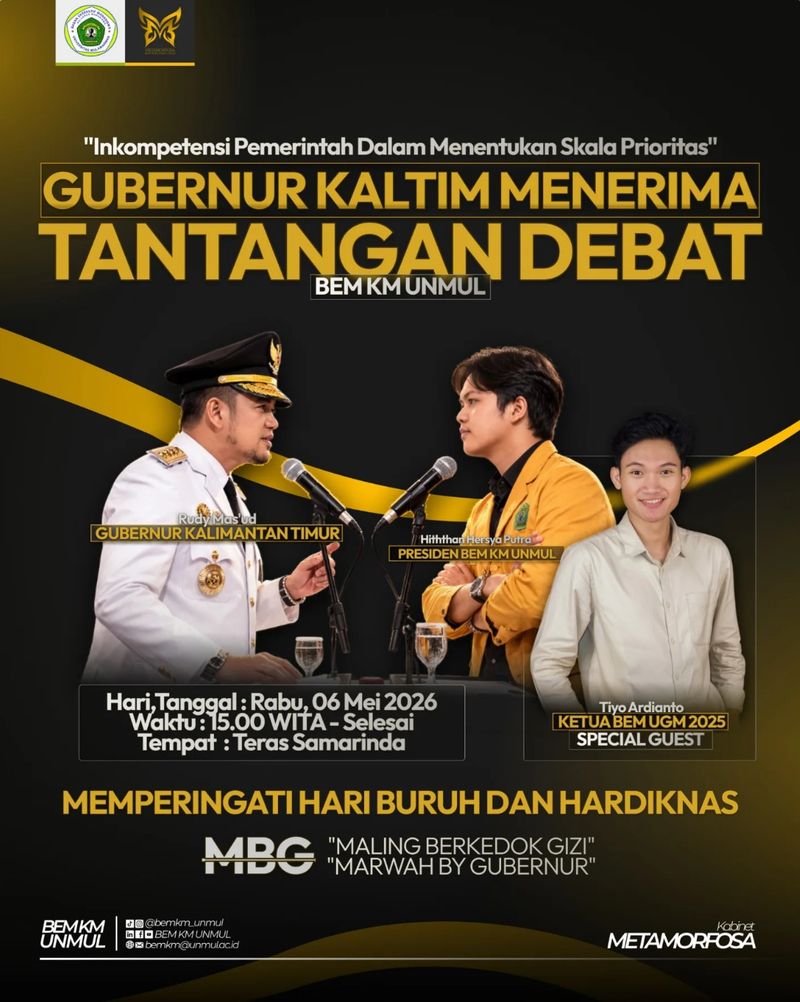 Beredar flyer Gubernur Kaltim terima tantangan debat dari mahasiswa. (Istimewa)