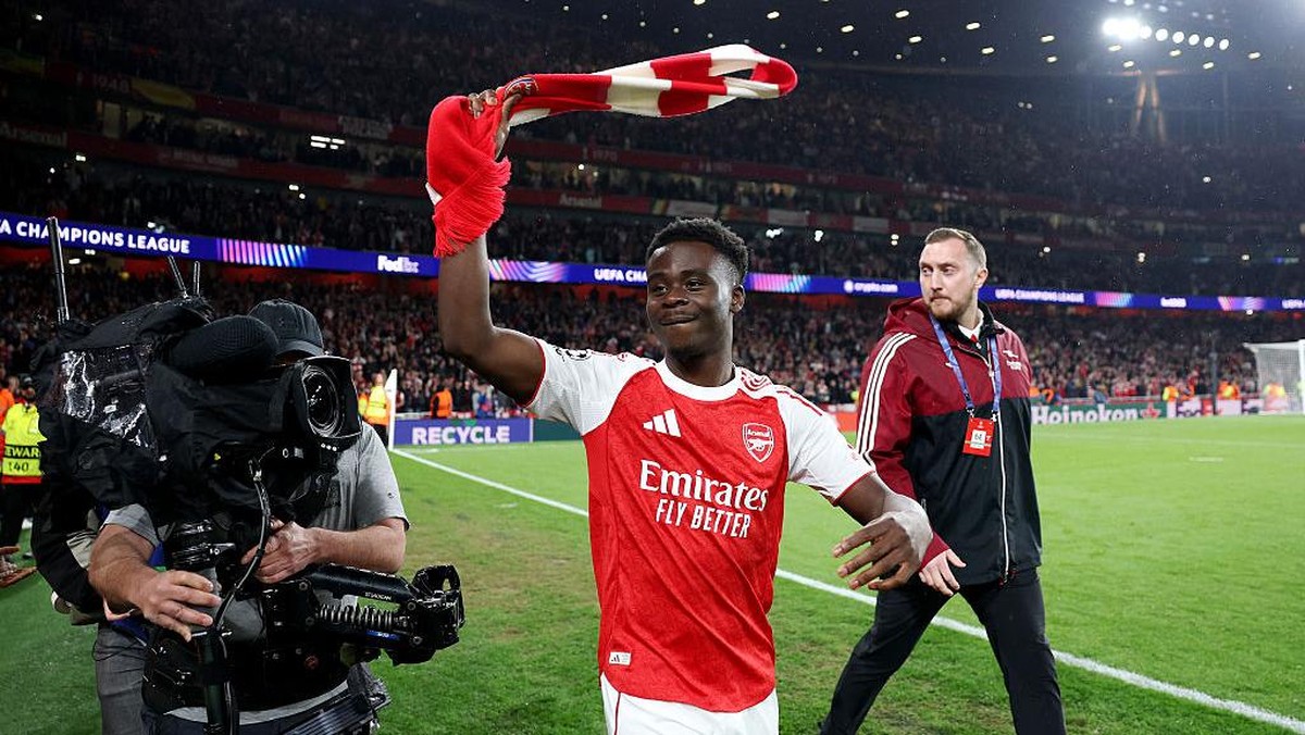 Arsenal merayakan keberhasilan lolos ke final Liga Champions. (Foto: UEFA via Getty Images/Michael Regan - UEFA)