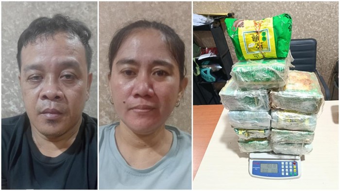 Dua bandar narkoba di Palembang dan barang butki sabu saat ditangkap polisi