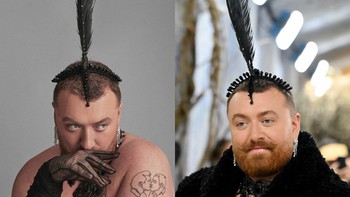 Sam Smith di Instagram vs foto dari fotografer di acara Met Gala.Foto: via Boredpanda